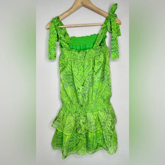 Amanda Uprichard Cotter Green Bandana Paisley Dress - Picture 9 of 17